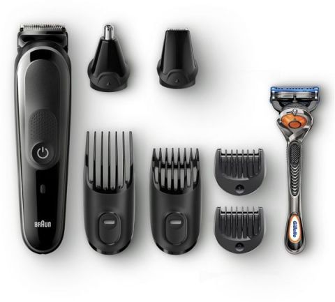 Braun All-in-one trimmer MGK5260, 8-in-1 trimmer, 6 attachments and Gillette Fusion5 ProGlide razor