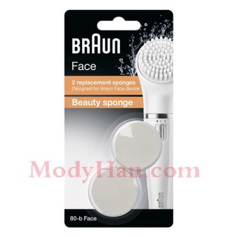Braun 80-b Face Beauty Sponge Facial Cleansing Routine - Pack Of 2