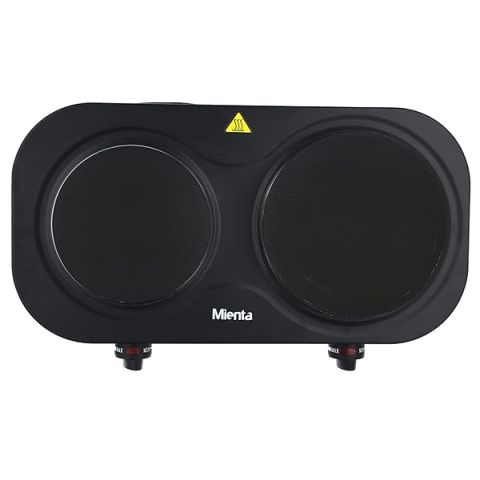 Modyhan Mienta HP41225A Duetto Hot Plates, 2 Burner, 2500 Watt - Black